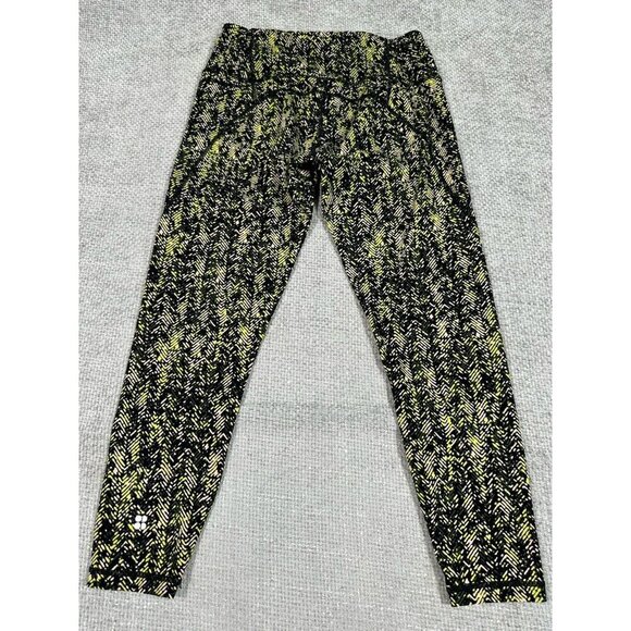 Sweaty Betty Leggings Womens Medium Black Herringbone The Power‎ 7/8 Pockets - Picture 3 of 12